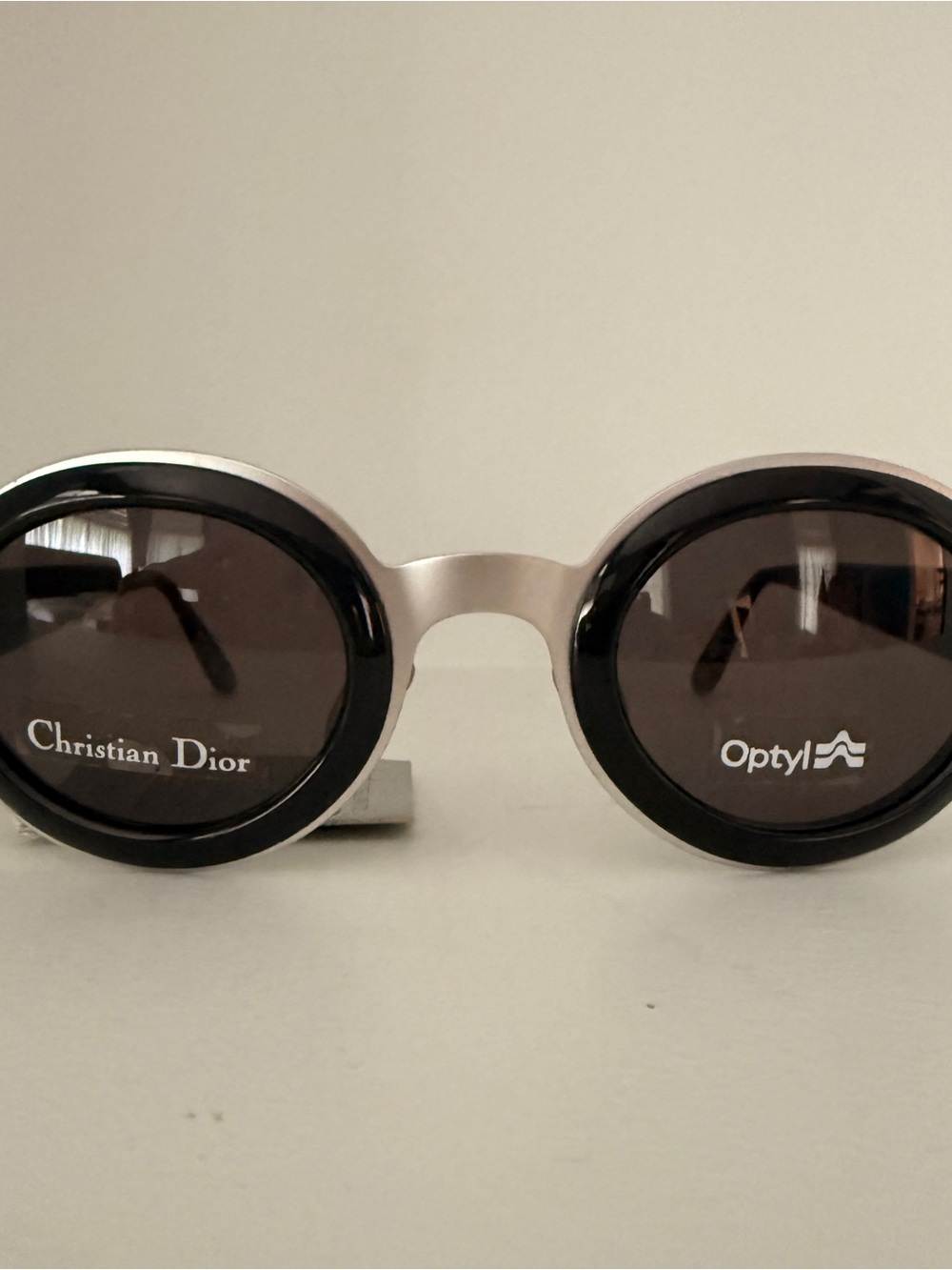 Vintage Christian Dior CD2037 79D Sunglasses Black Silver Austria NOS Tag